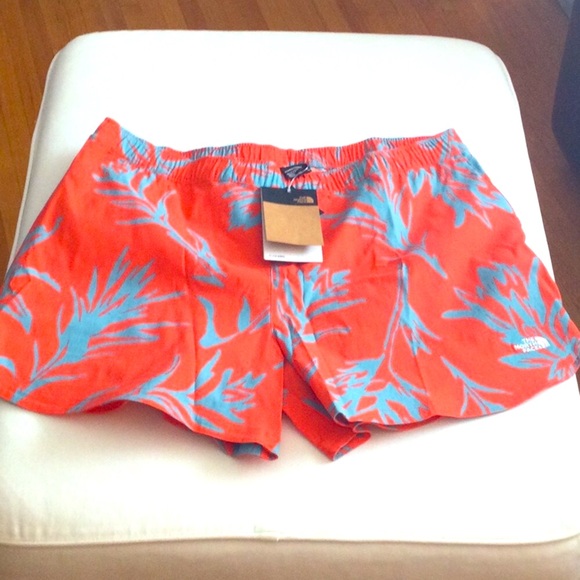 The North Face Pants - The North Face Women's Coral & Light Blue Printed Board Shorts